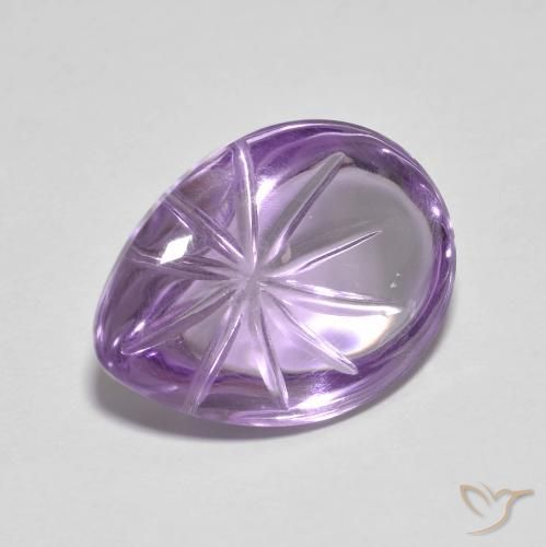 Ametista Violeta médio Natural 8.16ct, Formato de pêra, Transparente