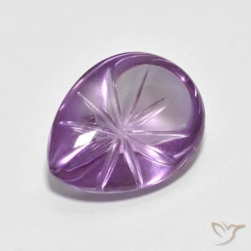 Ametista Violeta Claro-Médio Natural 7.08ct, Formato de pêra, Transparente
