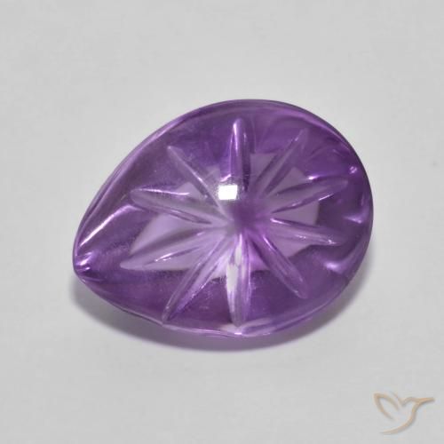 4.35ct Natural Violeta Vívido Ametista, Formato de pêra, Transparente