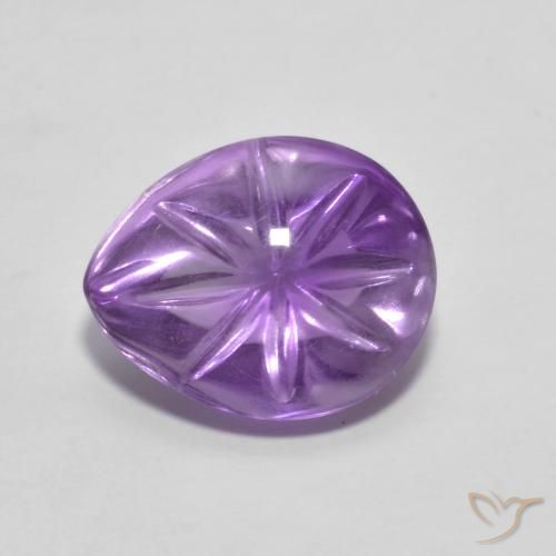 4.09ct Natural Violeta médio Ametista, Formato de pêra, Transparente