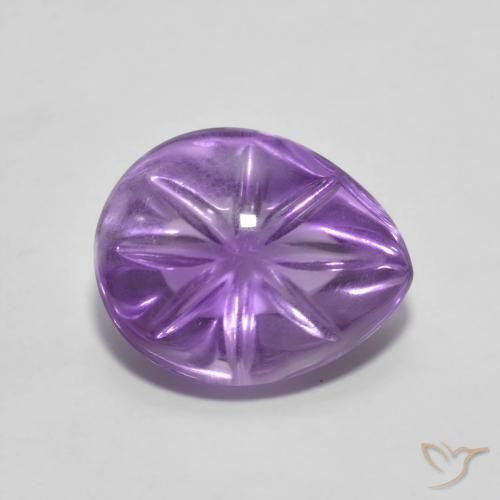 Ametista Violeta médio Natural 4.09ct, Formato de pêra, Transparente