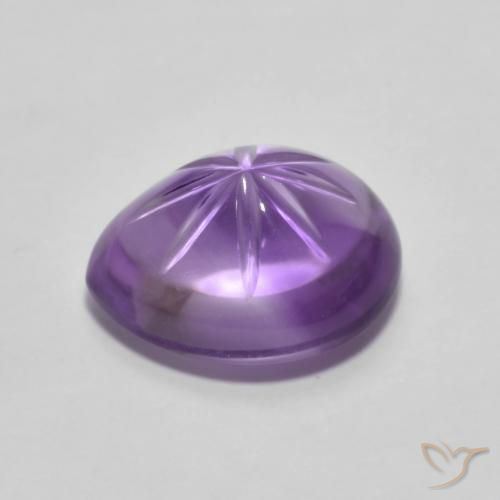Ametista Violeta médio Natural 4.09ct, Formato de pêra, Transparente