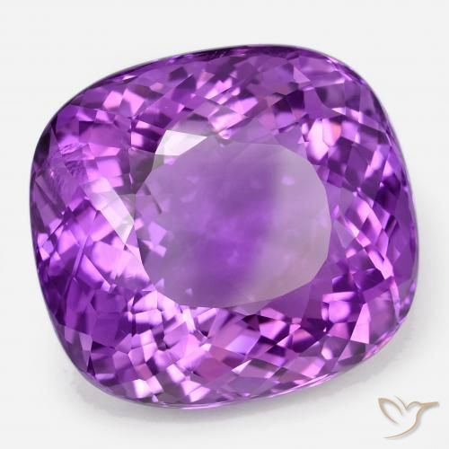 Ametista violeta vívido natural 64,00ct, almofada cortada, VVS