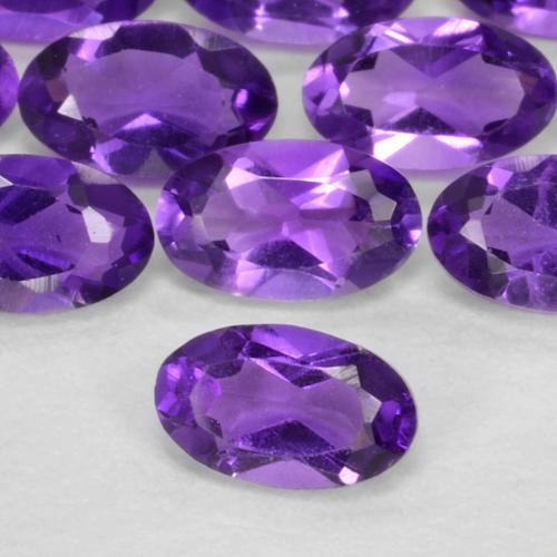 Ametista violeta médio natural 0,21ct, corte oval, VS