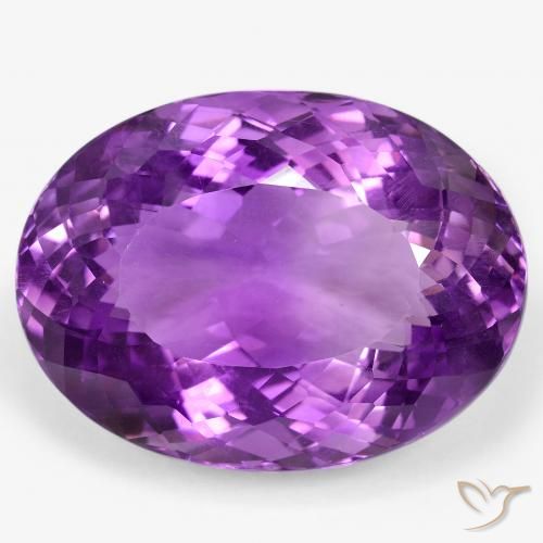Ametista violeta vívido natural 105,63ct, corte oval, VVS