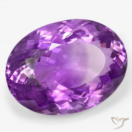 Ametista violeta vívido natural 105,63ct, corte oval, VVS