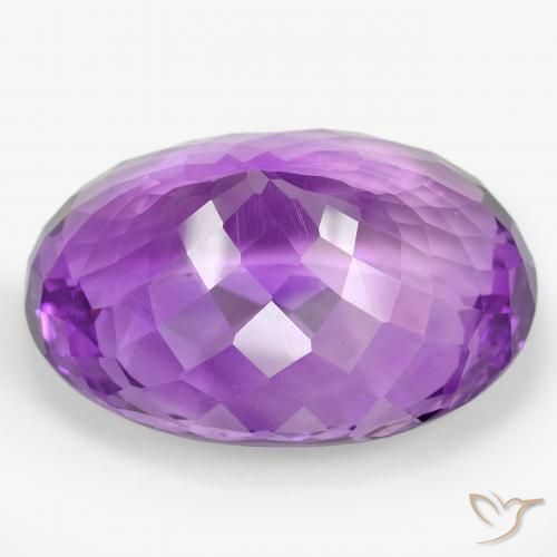 Ametista violeta vívido natural 105,63ct, corte oval, VVS