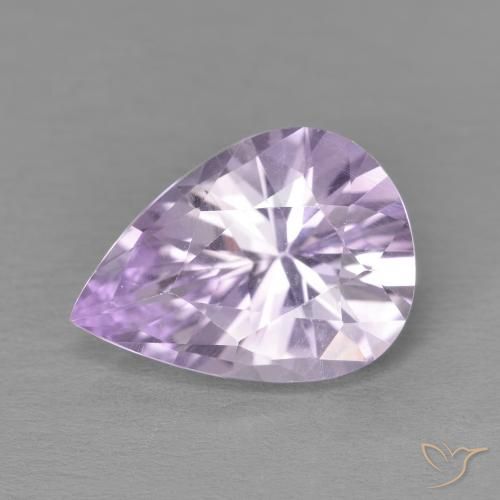 Ametista Violeta claro Natural 3.36ct, Formato de pêra, VVS
