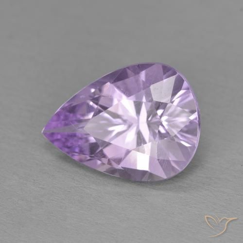 Ametista Violeta médio Natural 3.15ct, Formato de pêra, VVS