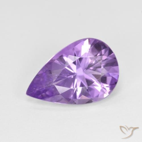 Ametista Violeta médio Natural 3.15ct, Formato de pêra, VVS