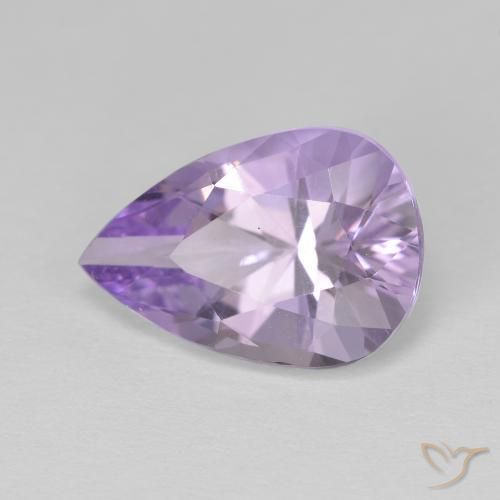 Ametista Violeta rosado claro Natural 4.17ct, Formato de pêra, VVS