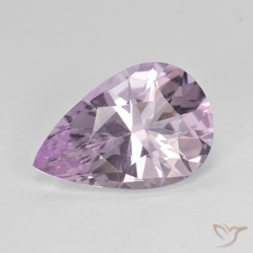4.15ct Natural Violeta rosado muito claro Ametista, Formato de pêra, VVS
