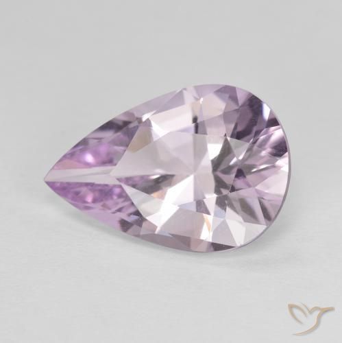 Ametista Violeta rosado muito claro Natural 4.15ct, Formato de pêra, VVS