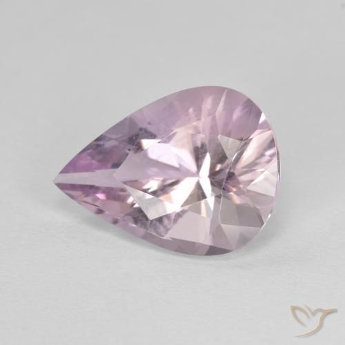 Ametista Violeta acinzentado claro Natural 2.64ct, Formato de pêra, VVS