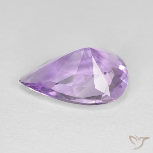 Ametista Medium Light-Violet Natural 3.86ct, Formato de pêra, VVS-VS