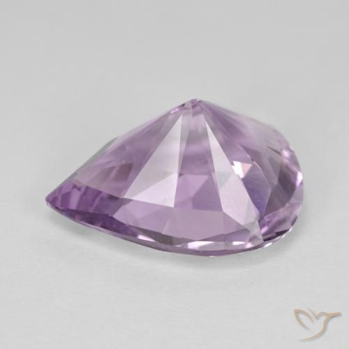 Ametista Violeta acinzentado claro Natural 7.77ct, Formato de pêra, VVS