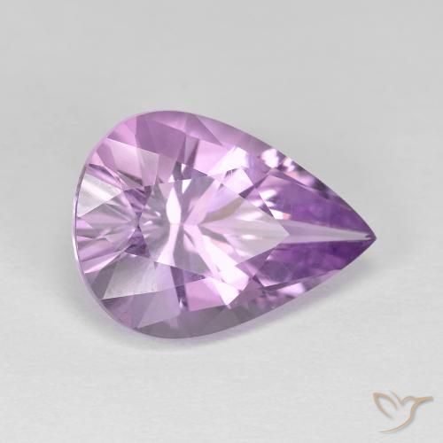 Ametista Violeta médio Natural 4.47ct, Formato de pêra, VVS