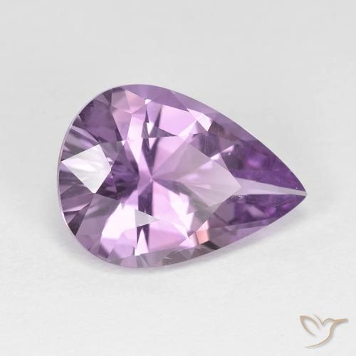Ametista Violeta rosado Natural 4.03ct, Formato de pêra, VVS