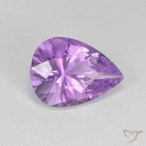 Ametista Violeta médio Natural 2.96ct, Formato de pêra, VVS
