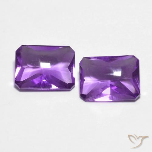 2.54ctw Natural Medium Dark-Violet Ametista, Corte Esmeralda, Transparente