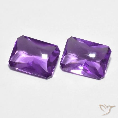 Pedras preciosas de Ametista Medium Dark-Violet natural de 2.54 ct, Corte Octógono / Esmeralda, Transparente