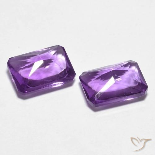Pedras preciosas de Ametista Violeta Vívido natural de 2.78 ct, Corte Octógono / Esmeralda, Transparente