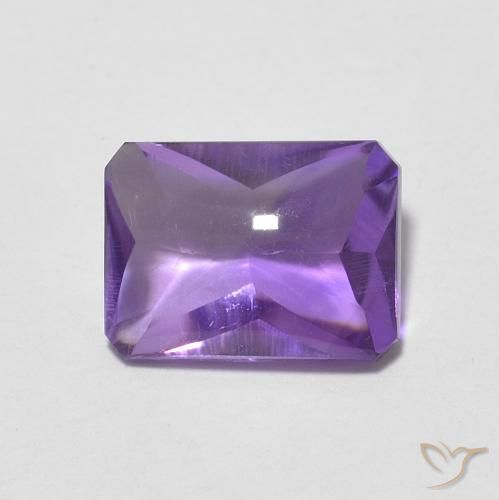 1.36ct Natural Violeta médio Ametista, Corte Esmeralda, Transparente