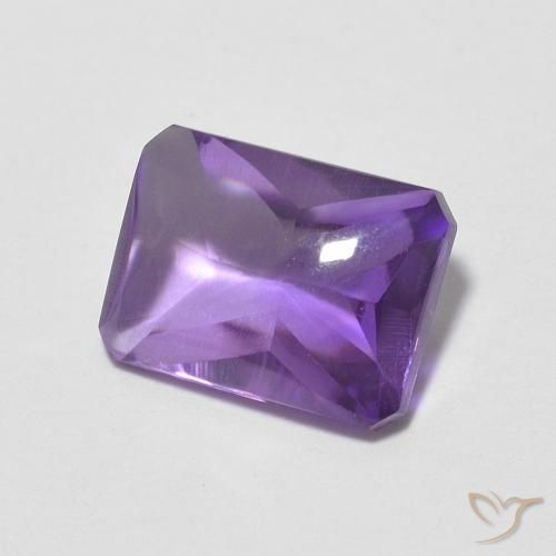 Ametista Violeta médio Natural 1.36ct, Corte Octógono / Esmeralda, Transparente