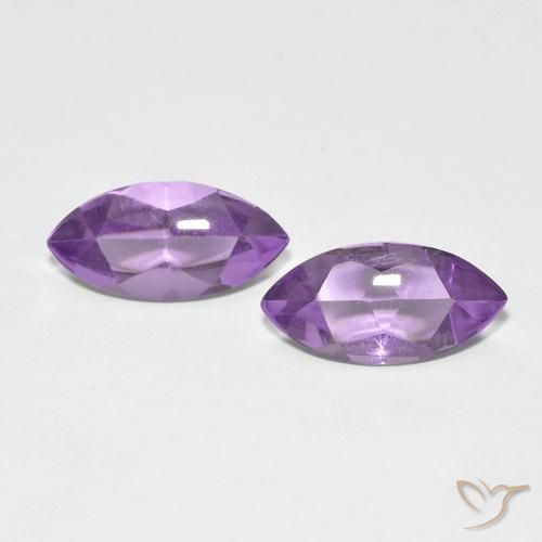 Pedras preciosas de Ametista Violeta Vívido natural de 3.16 ct, Marquesa, Transparente