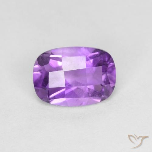 Ametista Violeta Vívido Natural 0.81ct, Almofada, VVS-VS