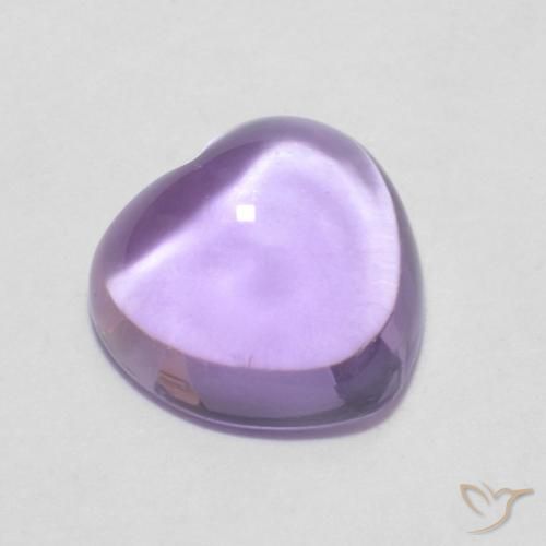 0.88ct Natural Medium Light-Violet Ametista, Coração, Transparente