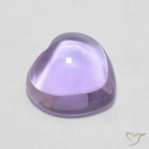 0.86ct Natural Violeta claro Ametista, Coração, Transparente