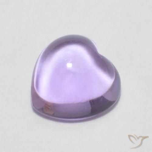 Ametista Violeta claro Natural 0.85ct, Coração, Transparente