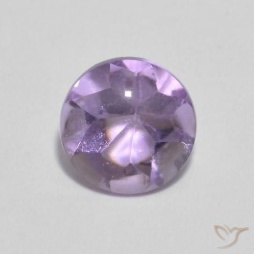 0.84ct Natural Violeta claro Ametista, Redondo, Transparente