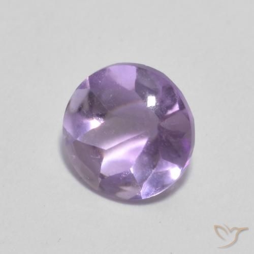 Ametista Violeta claro Natural 0.84ct, Redondo, Transparente