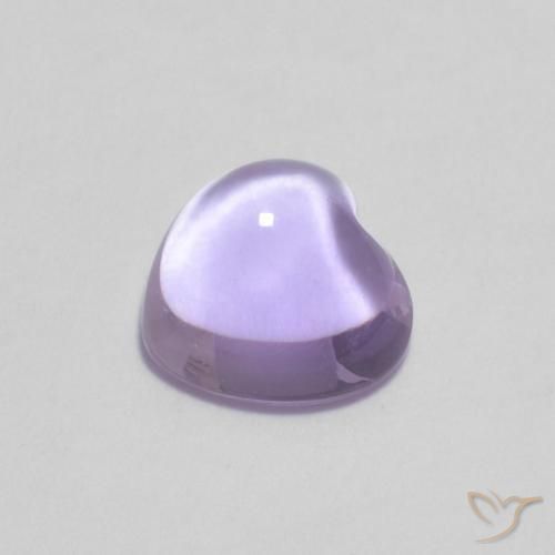 Ametista Violeta claro Natural 0.81ct, Coração, Transparente
