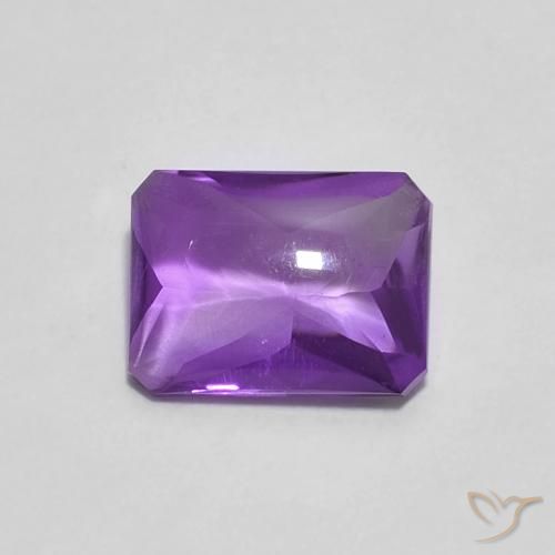 1.38ct Natural Violeta Profundo Ametista, Corte Esmeralda, Transparente