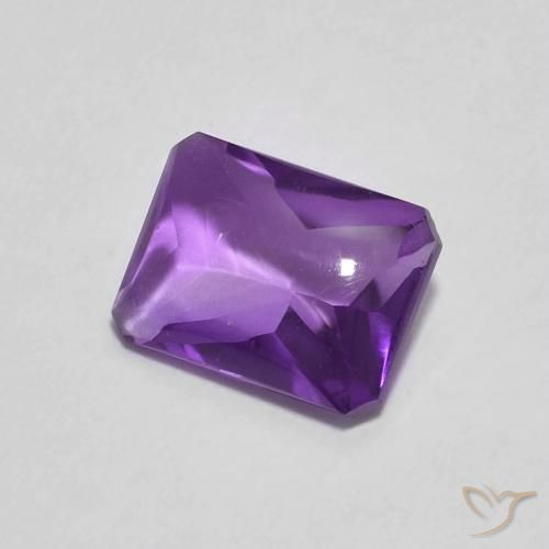 Ametista Violeta Profundo Natural 1.38ct, Corte Octógono / Esmeralda, Transparente