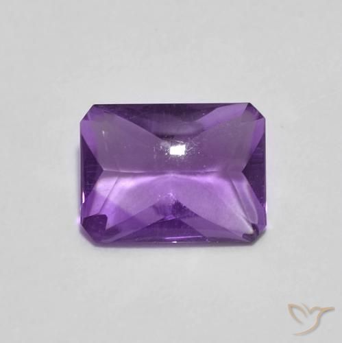 Ametista Violeta Profundo Natural 1.27ct, Corte Octógono / Esmeralda, Transparente