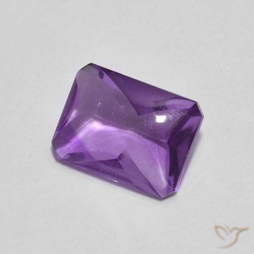 Ametista Violeta Profundo Natural 1.27ct, Corte Octógono / Esmeralda, Transparente
