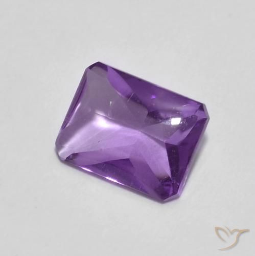 Ametista Violeta Intenso Natural 1.35ct, Corte Octógono / Esmeralda, Transparente