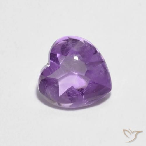 Ametista Violeta Profundo Natural 0.89ct, Coração, Transparente