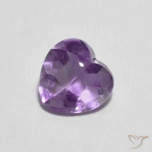 0.88ct Natural íris violeta Ametista, Coração, Transparente