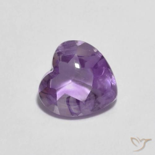 Ametista íris violeta Natural 0.88ct, Coração, Transparente