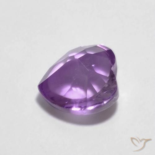 Ametista violeta natural 0,92ct, formato de coração, transparente