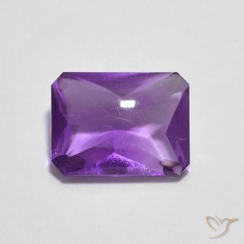 1.34ct Natural Medium Dark-Violet Ametista, Corte Esmeralda, Transparente