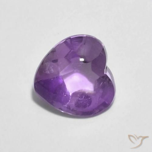 0.84ct Natural Violeta Púrpura Ametista, Coração, Transparente