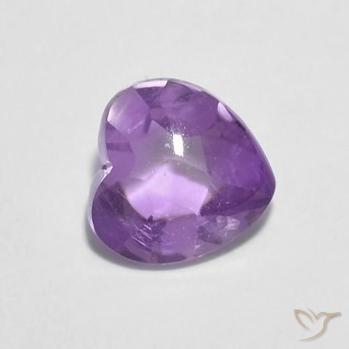 Ametista Violeta Púrpura Natural 0.84ct, Coração, Transparente