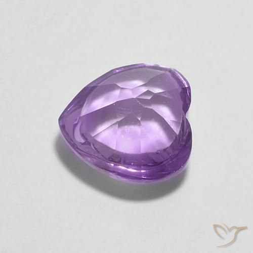 Ametista Violeta Púrpura Natural 0.84ct, Coração, Transparente