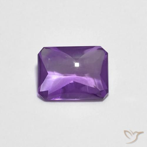 1.32ct Natural Violeta Púrpura Ametista, Corte Esmeralda, Transparente